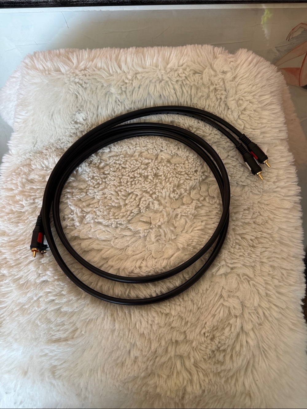 Black Stereo RCA Audio Cable with Gold Plugs